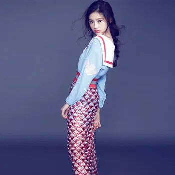 2019 Fashion star with two-piece suit skirt Autumn fashion college wind shirt + heavy work sequin fishtail skirt suit unique
2019 Fashion star with two-piece suit skirt Autumn fashion college wind shirt + heavy work sequin fishtail skirt suit unique