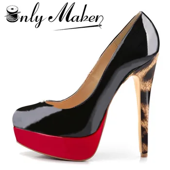 Onlymaker Women's Round Toe Platform Slip on 16cm Thin High Heel Stilettos Leopard Heel Sexy Shoes For Party Pumps
Onlymaker Women's Round Toe Platform Slip on 16cm Thin High Heel Stilettos Leopard Heel Sexy Shoes For Party Pumps