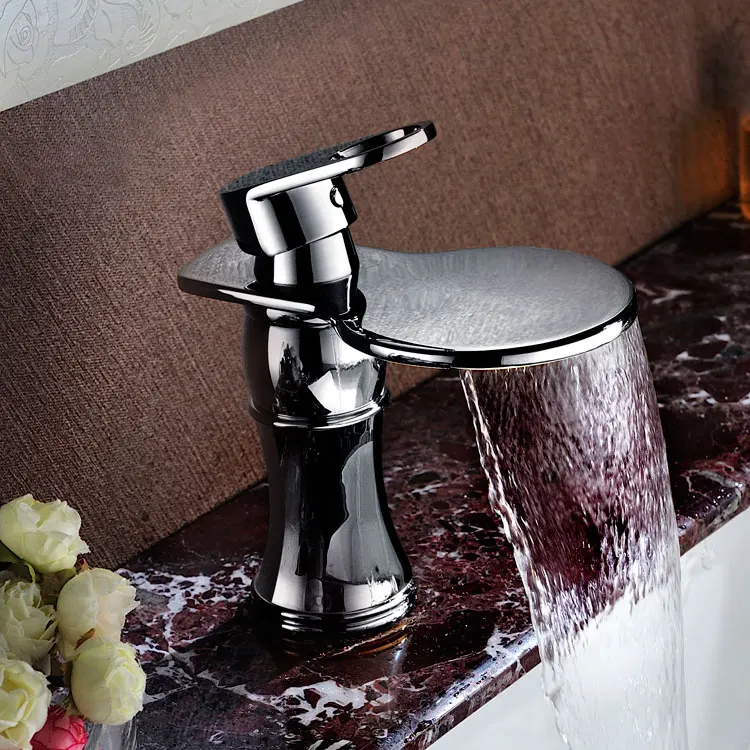 luxury solid brass chrome finished bathroom sink waterfall faucet basin Hot and cold water mixer tap faucet--MD4575
luxury solid brass chrome finished bathroom sink waterfall faucet basin Hot and cold water mixer tap faucet--MD4575