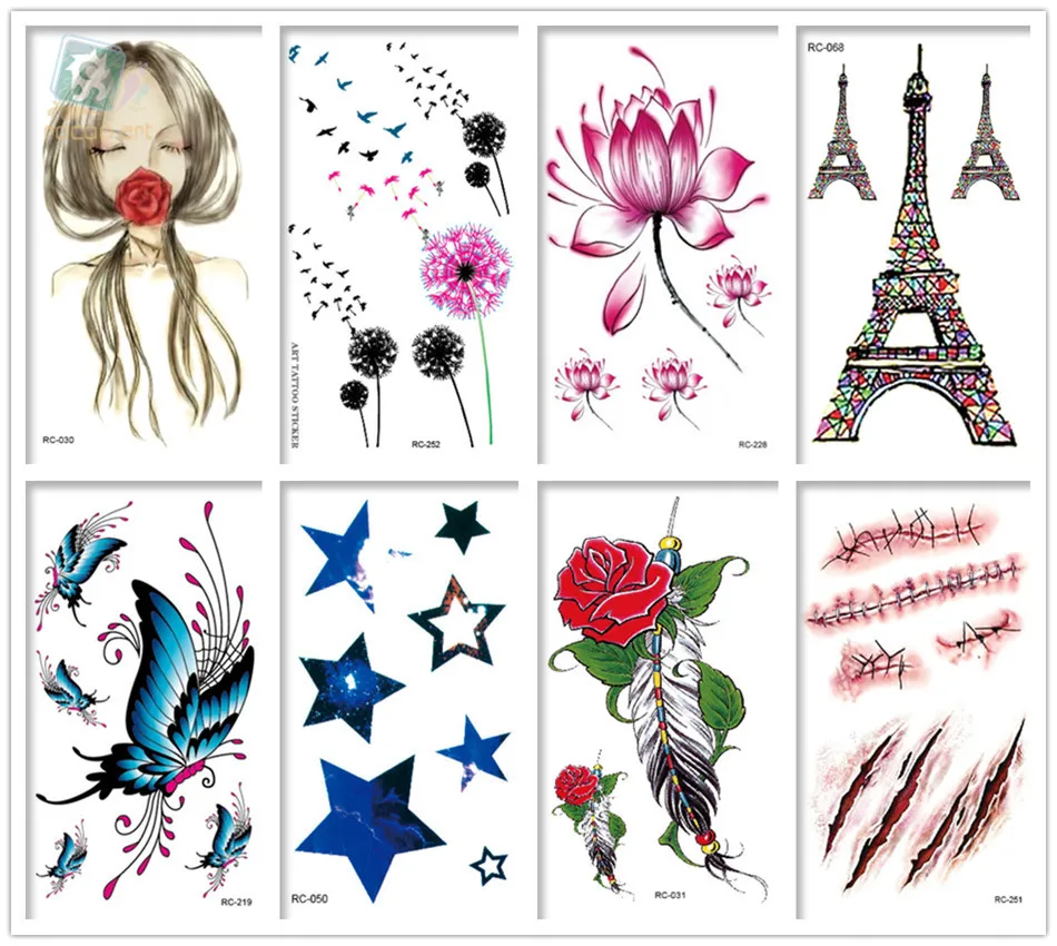 Mixed 8 SheetsTattoo Designs Colorful Tatoo Fake Body Sexy Temporary Tattoos Rose Lotus Butterfly Dandelion Tattoo Design
Mixed 8 SheetsTattoo Designs Colorful Tatoo Fake Body Sexy Temporary Tattoos Rose Lotus Butterfly Dandelion Tattoo Design