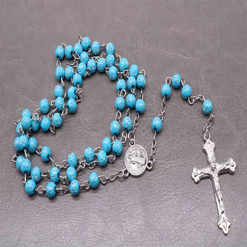 Religious Rosary Cross Plastic Print Silver Rose Round Pearl Rosary Necklace r St. Rose and Lourdes Medal
Religious Rosary Cross Plastic Print Silver Rose Round Pearl Rosary Necklace r St. Rose and Lourdes Medal