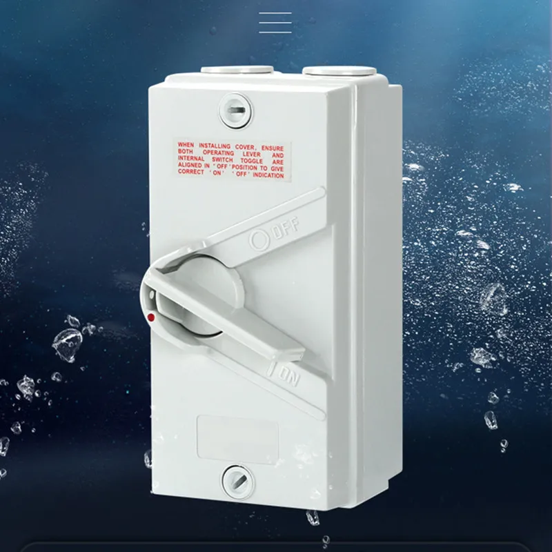 IP65 1P 2P 3P 4Poles 20A 32A 63Amp Weatherproof Isolating Switch Outdoor Waterproof Isolator Switch
IP65 1P 2P 3P 4Poles 20A 32A 63Amp Weatherproof Isolating Switch Outdoor Waterproof Isolator Switch