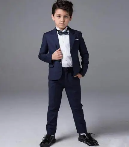 2019 Custom Made Navy Blue Formal Groom Wear Wedding Suits For Boy Peaked Lapel Kids Formal Suit Wedding Party Children Tuxedos 
2019 Custom Made Navy Blue Formal Groom Wear Wedding Suits For Boy Peaked Lapel Kids Formal Suit Wedding Party Children Tuxedos