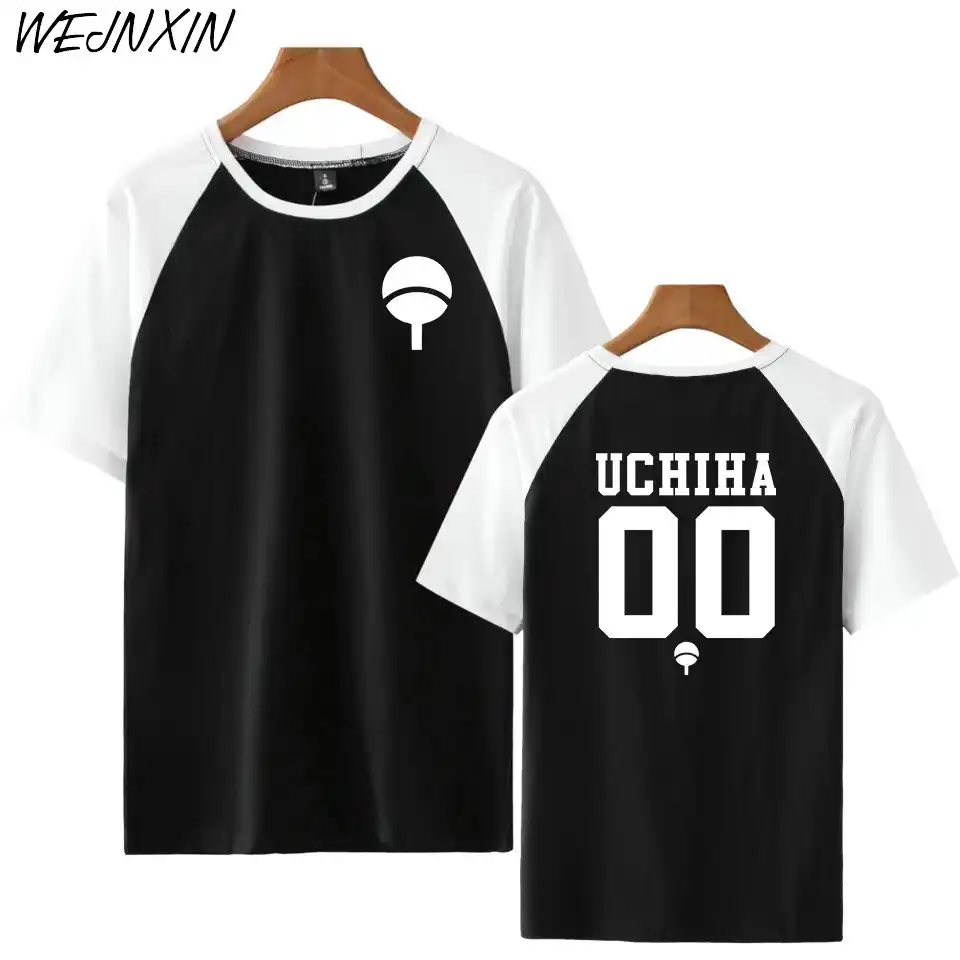 夏ホット販売アニメ Naruto うちははたけうずまき一族バッジプリント半袖 Tシャツプラスサイズヒップホップ Camiseta Masculina Gooum