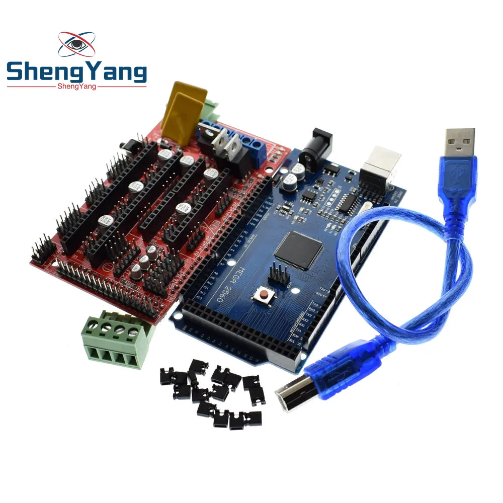 

ShengYang Mega 2560 R3 Mega2560 REV3 + 1pcs RAMPS 1.4 Controller for 3D Printer arduino kit Reprap MendelPrusa