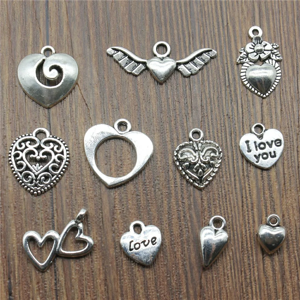 Heart Charms Pendant Vintage Antique Silver Color Heart Charm Pendants Jewelry Making Diy Heart Charms
Heart Charms Pendant Vintage Antique Silver Color Heart Charm Pendants Jewelry Making Diy Heart Charms