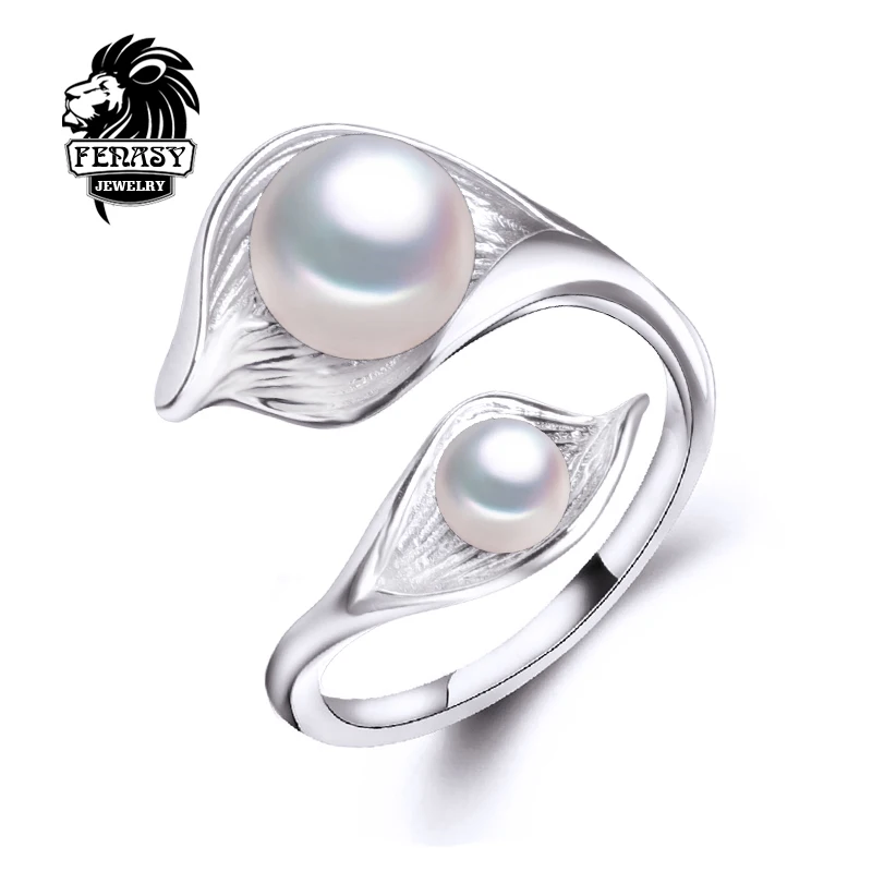 FENASY Women's Double Pearl Ring