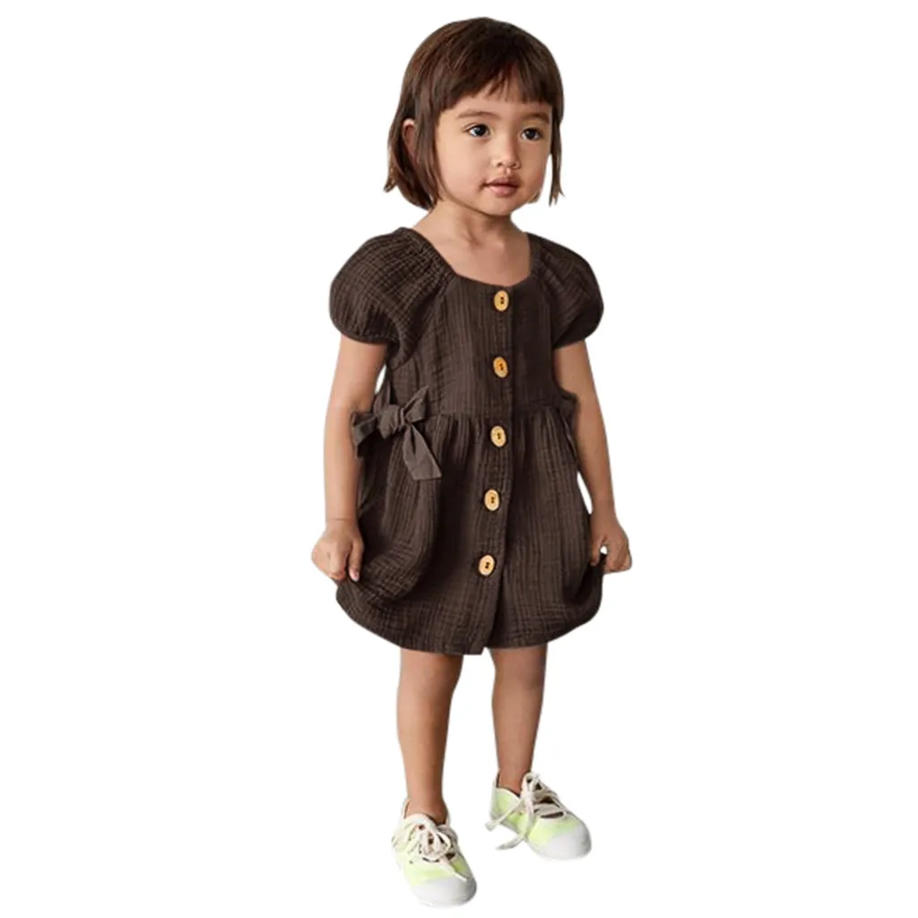 2019 New Arrival Infant Baby Girls Short Sleeve Solid Print Button Casual Summer Dress Brief Style Comfort Clothes Kız Elbise
2019 New Arrival Infant Baby Girls Short Sleeve Solid Print Button Casual Summer Dress Brief Style Comfort Clothes Kız Elbise