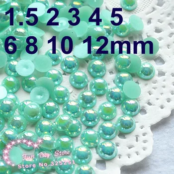 Resin flat back AB mint green pearl 1.5-12mm 10000-200pcs/lot cabochon half pearl
Resin flat back AB mint green pearl 1.5-12mm 10000-200pcs/lot cabochon half pearl