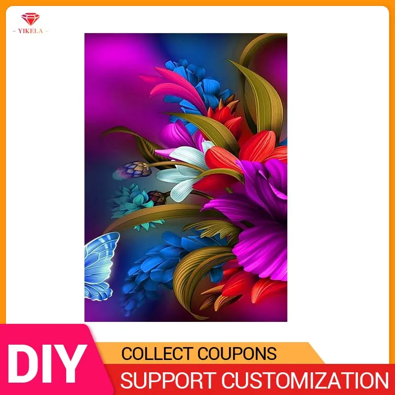YILELA 5D Diy Cross Stitch Embroidery Crystal Diamond Mosaic Colorful Flowers and Butterfly Full Square/Round Drill Painting
YILELA 5D Diy Cross Stitch Embroidery Crystal Diamond Mosaic Colorful Flowers and Butterfly Full Square/Round Drill Painting