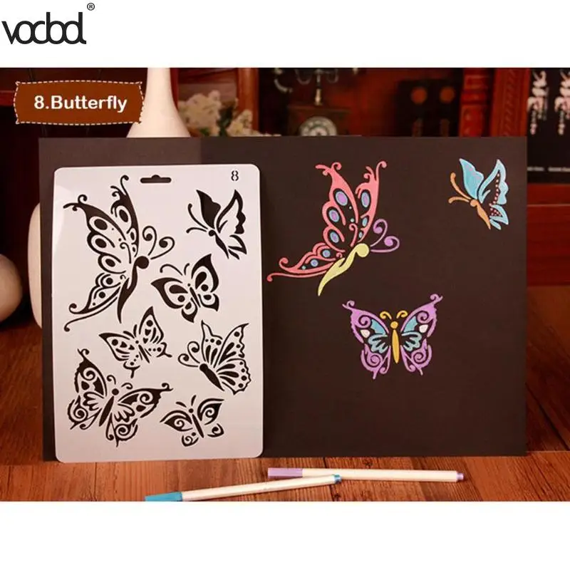 Beautiful Butterfly Theme Stencils for DIY Scrapbooking Plastic Ruler Photo Album Decor Hollow Template Drawing Painting Tools
Beautiful Butterfly Theme Stencils for DIY Scrapbooking Plastic Ruler Photo Album Decor Hollow Template Drawing Painting Tools