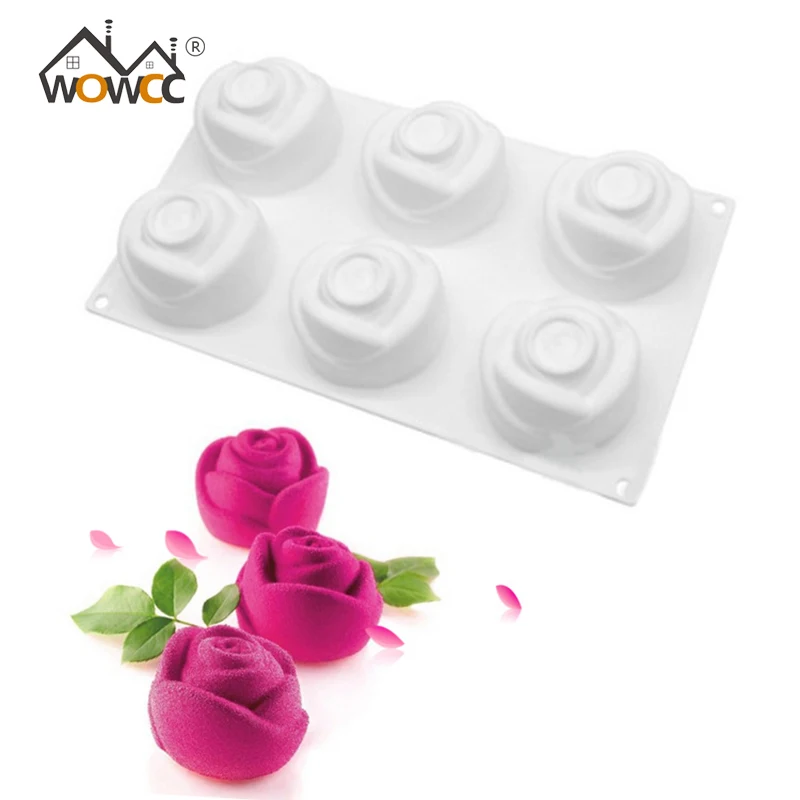 3D Silicone Rose Shape 6 Cavity Cake Mould Dessert Baking Tools For Cakes Chocolates Pastry Flower Making GumPaste Rose Mold
3D Silicone Rose Shape 6 Cavity Cake Mould Dessert Baking Tools For Cakes Chocolates Pastry Flower Making GumPaste Rose Mold