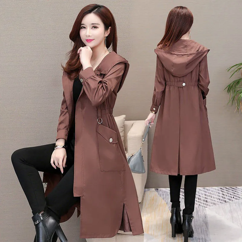 2019 Spring Autumn Classic Long Trench Coat Women Casual Thin Windbreaker Female Overcoat pullover Coat
2019 Spring Autumn Classic Long Trench Coat Women Casual Thin Windbreaker Female Overcoat pullover Coat