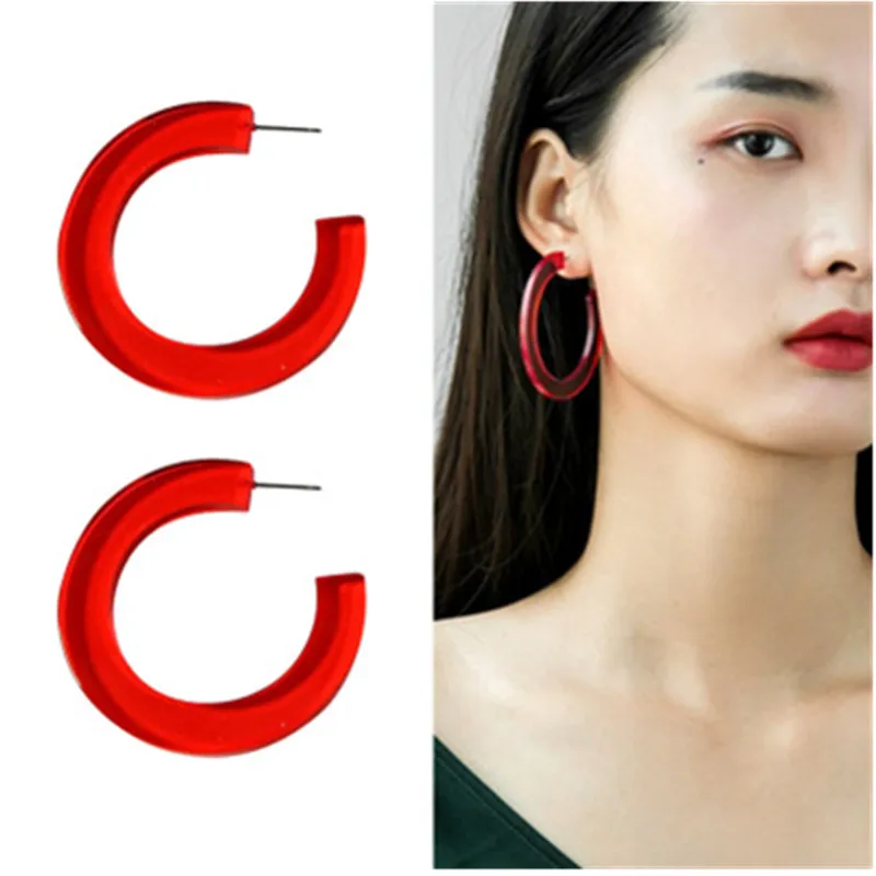 New Fashion Letter C red Ear Studs High-grade Resin Acrylic Acetate Earrings Geometric Pattern Bohemian Temperament Woman Ear
New Fashion Letter C red Ear Studs High-grade Resin Acrylic Acetate Earrings Geometric Pattern Bohemian Temperament Woman Ear