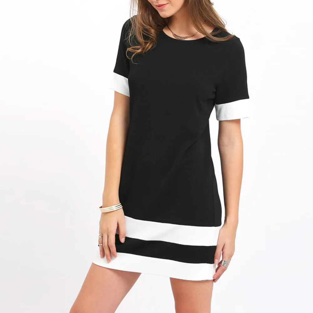 Clothing Women casual dress mini dress striped Patchwork short sleeve Dress Plus Size girls Large Size Female Big Size Dress
Clothing Women casual dress mini dress striped Patchwork short sleeve Dress Plus Size girls Large Size Female Big Size Dress