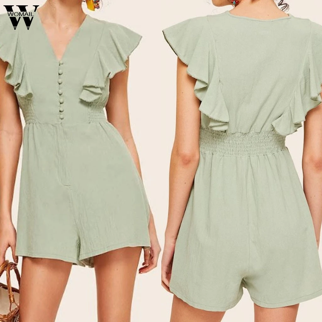 Womail bodysuit Women fashion Summer Bohe Sleeveless Solid Ruffles Playsuit Short Jumpsuit Party Vacation Beach Rompers J612
Womail bodysuit Women fashion Summer Bohe Sleeveless Solid Ruffles Playsuit Short Jumpsuit Party Vacation Beach Rompers J612