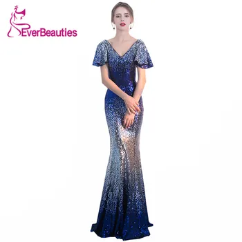 Mermaid Evening Gowns Long 2020 Bling Sequin V Neck with Short Sleeve Evening Dress Backless Robe De Soiree Wedding Guest Abiye
Mermaid Evening Gowns Long 2020 Bling Sequin V Neck with Short Sleeve Evening Dress Backless Robe De Soiree Wedding Guest Abiye