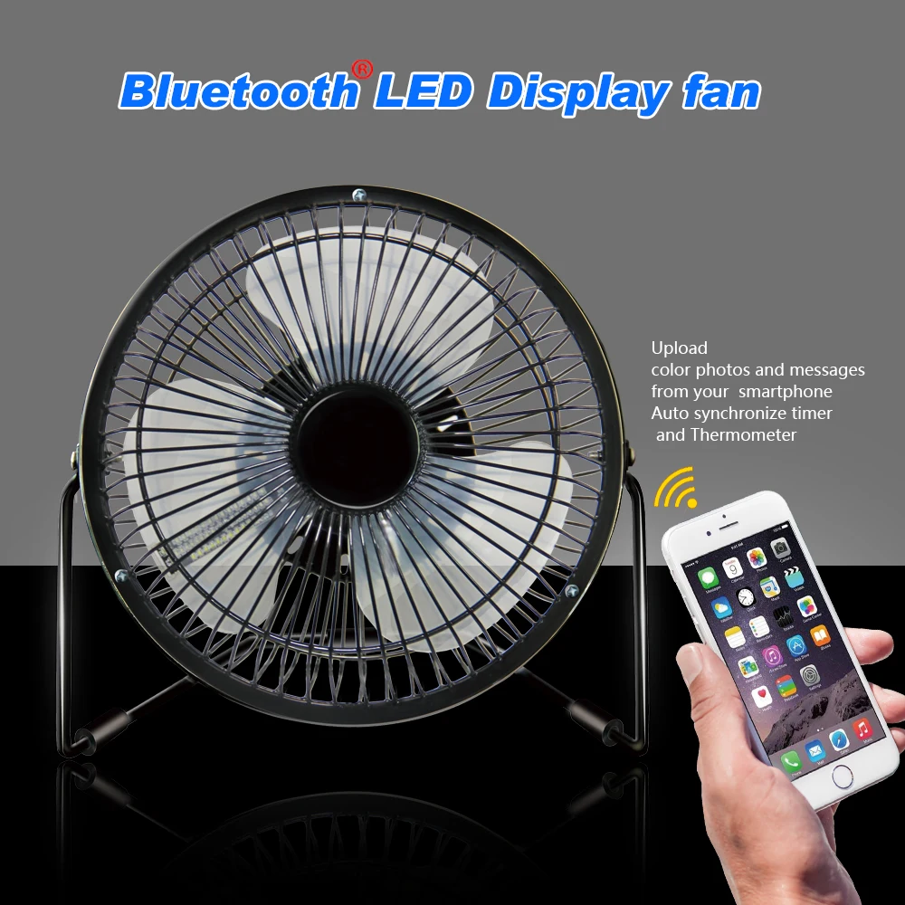 BT Link Mobile APP control LED Mini table full color display fan for party holidays night club christmas
BT Link Mobile APP control LED Mini table full color display fan for party holidays night club christmas