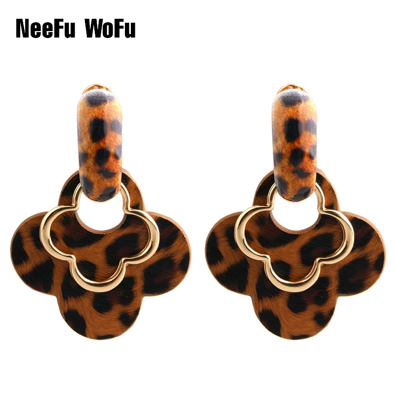 NeeFu WoFu Drop Big Earring For Woman Clover Tiger Leather Long Earring Large Ear Leopard Oorbellen Brinco Christmas Gift
NeeFu WoFu Drop Big Earring For Woman Clover Tiger Leather Long Earring Large Ear Leopard Oorbellen Brinco Christmas Gift