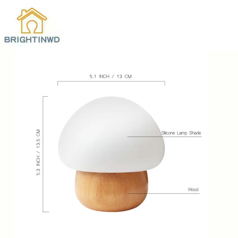 BRIGHTINWD Modern Minimalist Wooden Craft Creative Cute Mushroom Lamp LED Night Light Eye Protection Bed Small Table Lamp
BRIGHTINWD Modern Minimalist Wooden Craft Creative Cute Mushroom Lamp LED Night Light Eye Protection Bed Small Table Lamp