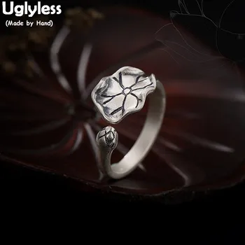 Uglyless 100% Real Solid 990 Pure Silver Handmade Lotus Leaf Finger Rings for Women Open Ring Thai Silver Female Fine Jewelry
Uglyless 100% Real Solid 990 Pure Silver Handmade Lotus Leaf Finger Rings for Women Open Ring Thai Silver Female Fine Jewelry