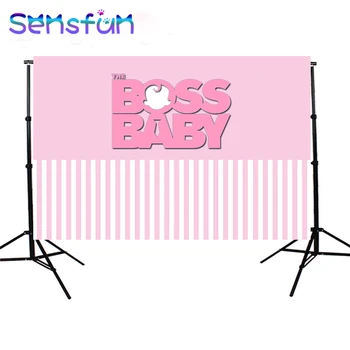

Sxy1203 Pink Stripes Boss Baby Backdrop Custom Children Girls Birthday Party Backgrounds For Photo Studio 7x5ft