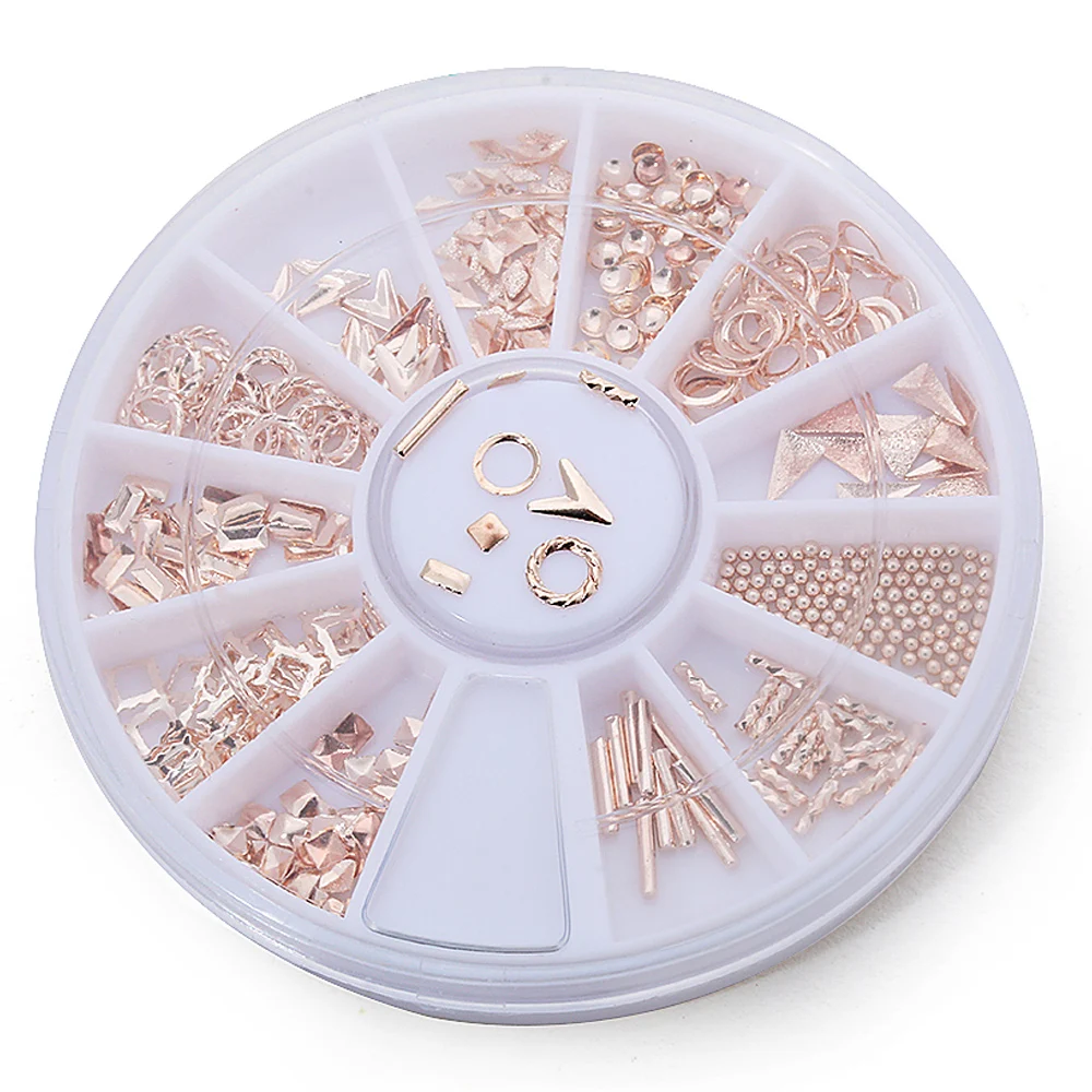 1 Wheel 3D Rose Gold Rivet Nails Decorations Arrow Circle Round Square Beads DIY Manicure Nail Art Decors
1 Wheel 3D Rose Gold Rivet Nails Decorations Arrow Circle Round Square Beads DIY Manicure Nail Art Decors