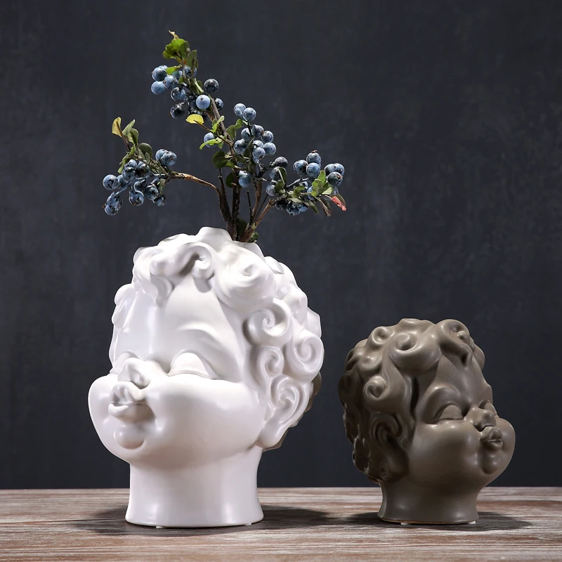 Nordic Minimalist ceramic creative Angel kiss flowers vase home decor crafts room decoration figurine vintage office flower pot
Nordic Minimalist ceramic creative Angel kiss flowers vase home decor crafts room decoration figurine vintage office flower pot