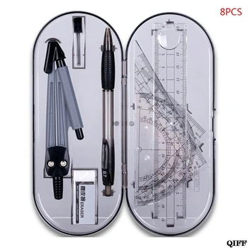 8pcs/set Portable Precision Geometry Protractor Drawing Compass Ruler Pencil Essentials Math Study Tool Kit July 23
8pcs/set Portable Precision Geometry Protractor Drawing Compass Ruler Pencil Essentials Math Study Tool Kit July 23