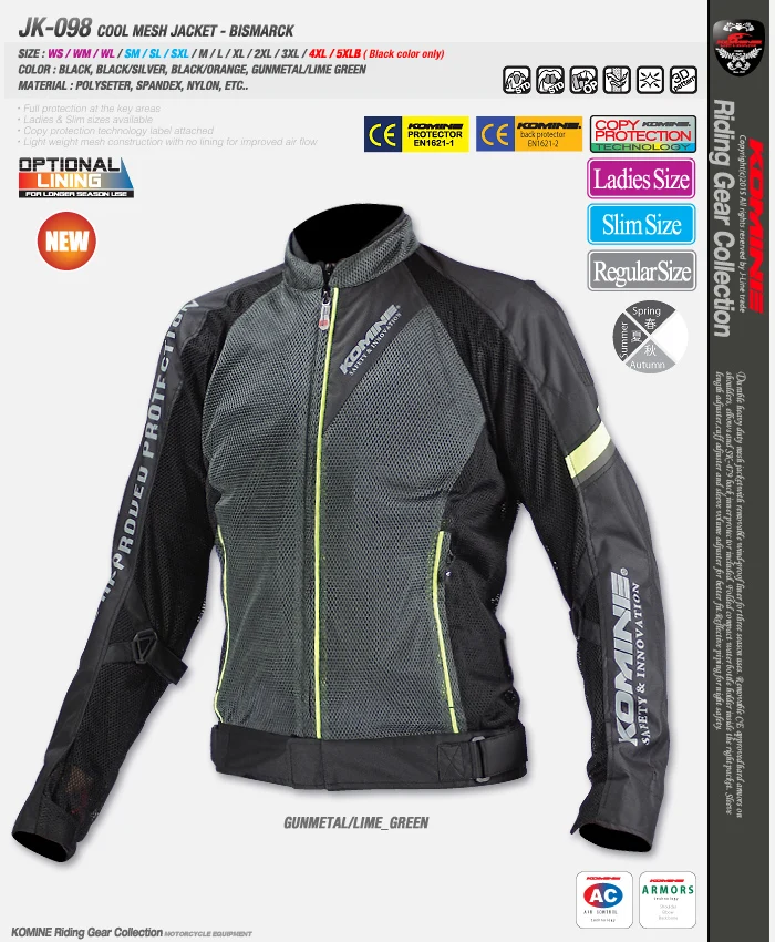 KOMINE JK098 racing suit riding suit knight jacket jacket spring and summer mesh breathable hot
KOMINE JK098 racing suit riding suit knight jacket jacket spring and summer mesh breathable hot