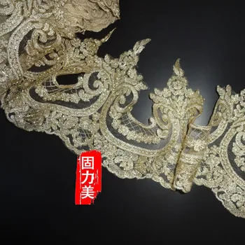 Delicate 9Yards wide 23cm Deep Champagne gold Codring Fabric Flower Venise Venice wedding dress headwear Lace Trim
Delicate 9Yards wide 23cm Deep Champagne gold Codring Fabric Flower Venise Venice wedding dress headwear Lace Trim