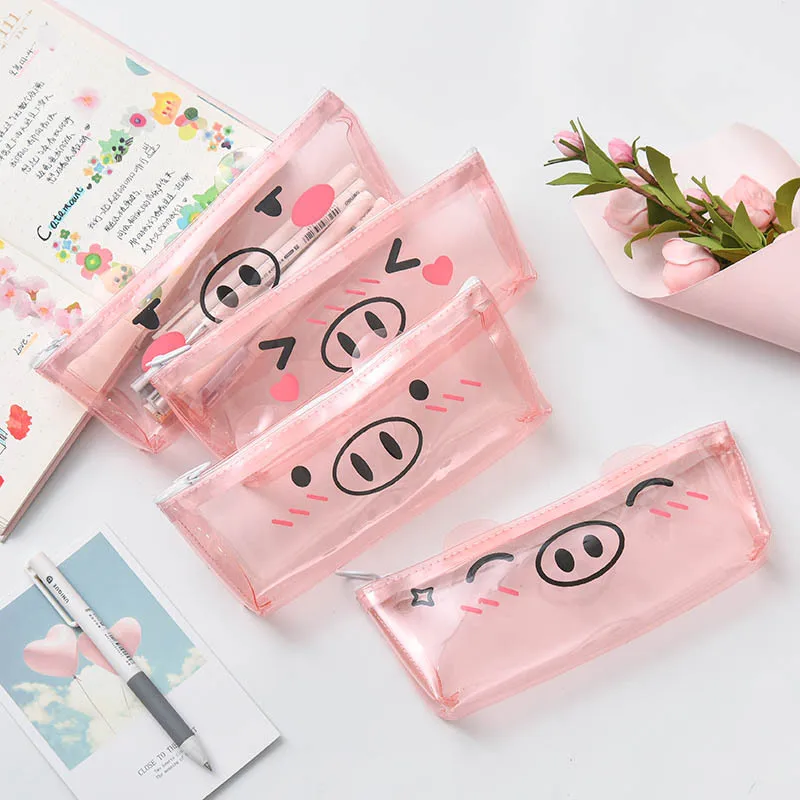 Transparent Pig Pencil case for girls Cute PVC pencil bag Stationery pen pouch Escolar school office supplies
Transparent Pig Pencil case for girls Cute PVC pencil bag Stationery pen pouch Escolar school office supplies