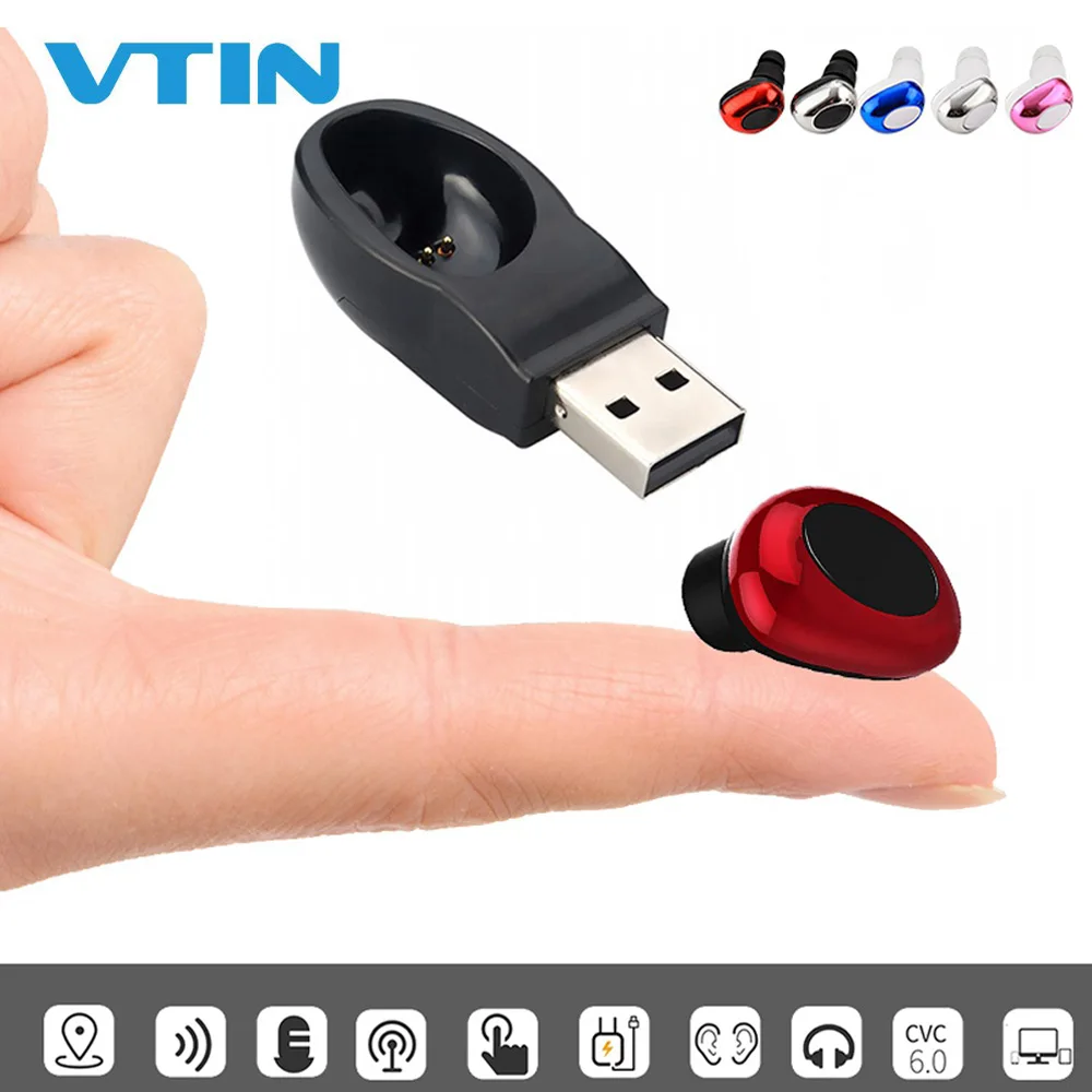 VTIN Hifi стерео мини беспроводные Bluetooth наушники спортивные невидимая гарнитура
