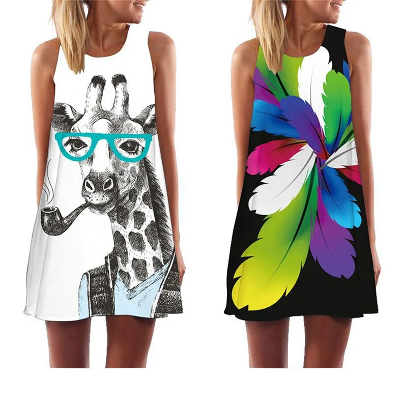 MEIBONA Summer Women Dress Casual Cartoon Sleeveless Beach Dress Loose Short Dress Above Knee Sukienki Robe Femme 2019
MEIBONA Summer Women Dress Casual Cartoon Sleeveless Beach Dress Loose Short Dress Above Knee Sukienki Robe Femme 2019
