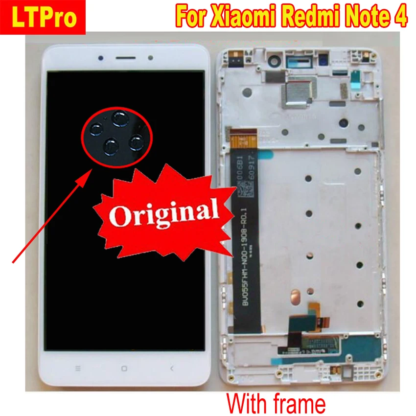 LTPro Original The Best Quality LCD Display Touch Screen Digitizer Assembly with Frame for Xiaomi Redmi Note 4 MTK Helio Version
LTPro Original The Best Quality LCD Display Touch Screen Digitizer Assembly with Frame for Xiaomi Redmi Note 4 MTK Helio Version