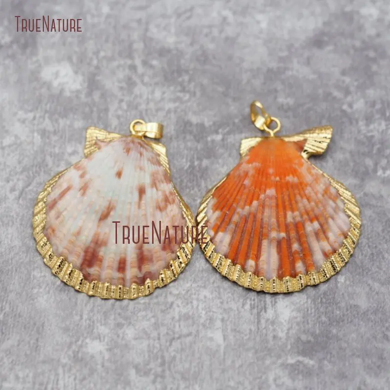 Orange Scallop Beautiful Shell Pendant Gold Electroplated Cap and Bail Seashell Pendant PM26805
Orange Scallop Beautiful Shell Pendant Gold Electroplated Cap and Bail Seashell Pendant PM26805