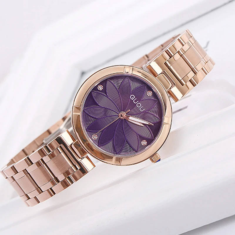 2018 New Guou Brand Luxury Women Genuine Leather Clock Or Rose Steel Watch Clock Watches Simple Fashion Dress Ladies Gift Dress
2018 New Guou Brand Luxury Women Genuine Leather Clock Or Rose Steel Watch Clock Watches Simple Fashion Dress Ladies Gift Dress