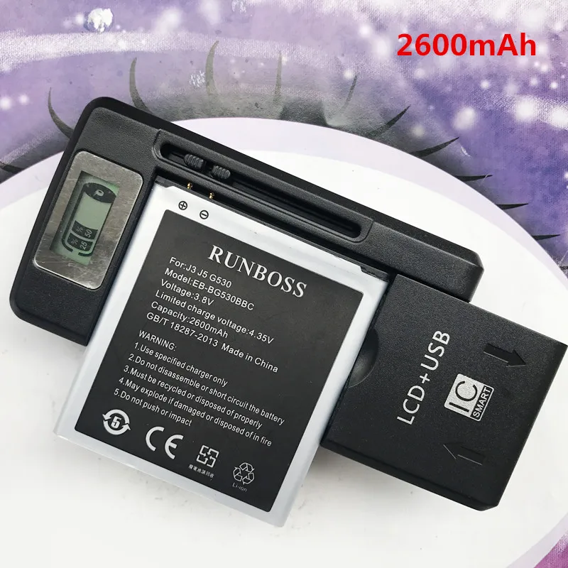 2PCS EB-BG530BBC EB-BG530BBE Battery 2600mAh For Samsung Galaxy Grand Prime J3 J5 G530 G530F G530FZ G530Y G530H + 1PCS Charger
2PCS EB-BG530BBC EB-BG530BBE Battery 2600mAh For Samsung Galaxy Grand Prime J3 J5 G530 G530F G530FZ G530Y G530H + 1PCS Charger