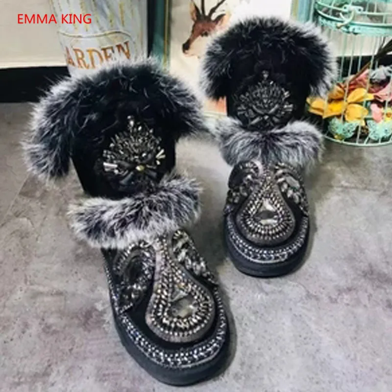 Warm Fur Women Snow Boots Crystal Suede Winter Shoes Rabbit Fur Ankle Boots Female Black Boots Non-Slip Snow Casual Cotton Shoe
Warm Fur Women Snow Boots Crystal Suede Winter Shoes Rabbit Fur Ankle Boots Female Black Boots Non-Slip Snow Casual Cotton Shoe