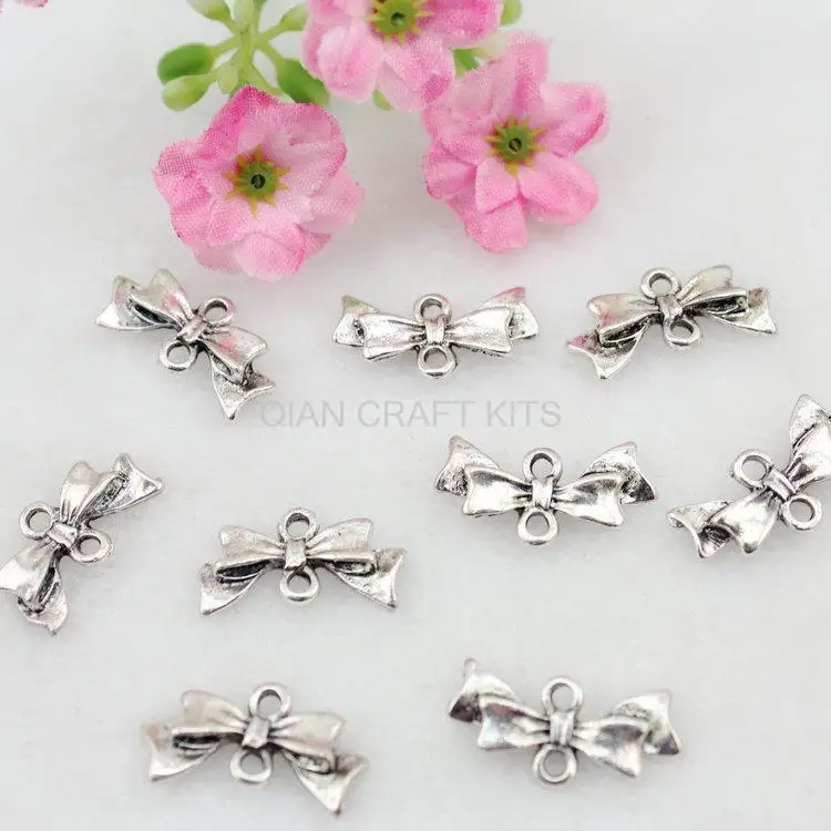 

150pcs bowknot antique silver 20*10mm zinc alloy Charm Pendant drops DIY Supplies for jewelry accessories lead and nickle free