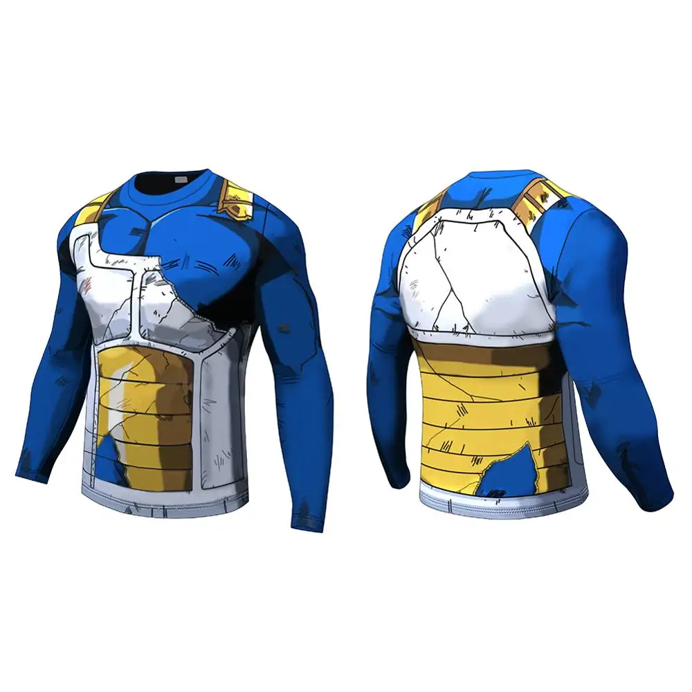 

Dragon Ball T Shirt Homme Compression Costume Vegeta Tshirt Son Goku Super Saiyan T-shirts Fitness Leggings Shorts Sportwear