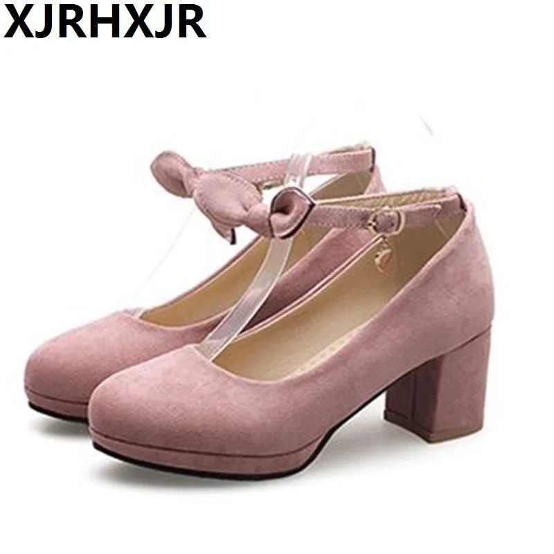 Bow Solid Plus size 42 43 Sweet Flock leather Square Heel High heels Round toe Shoes Women Party Wedding Pumps
Bow Solid Plus size 42 43 Sweet Flock leather Square Heel High heels Round toe Shoes Women Party Wedding Pumps