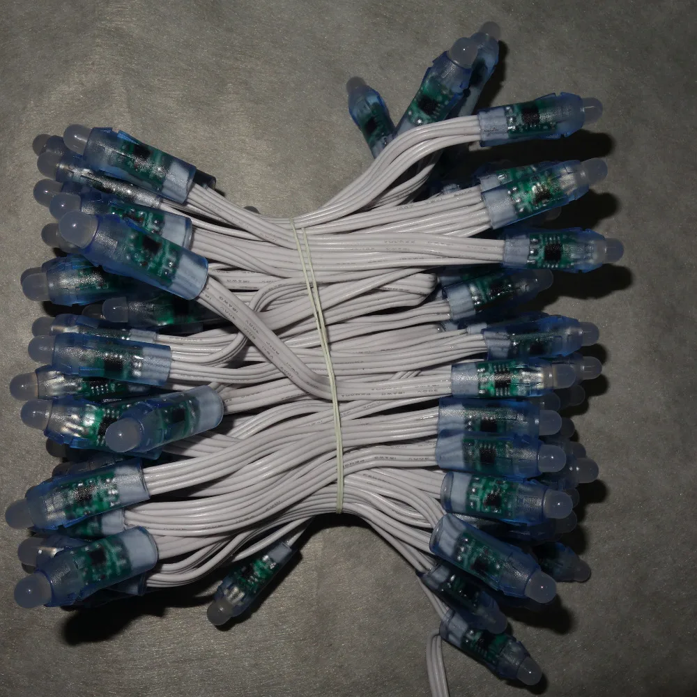 18AWG wire 100pcs/string DC12V 12mm WS2811 addressable RGB led smart pixel node,with all WHITE wire,IP68 rated
18AWG wire 100pcs/string DC12V 12mm WS2811 addressable RGB led smart pixel node,with all WHITE wire,IP68 rated