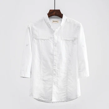 Suehaiwe's brand linen shirt men solid white mens shirt three-quarter summer shirts men large size 4XL casual shirts male camisa
Suehaiwe's brand linen shirt men solid white mens shirt three-quarter summer shirts men large size 4XL casual shirts male camisa