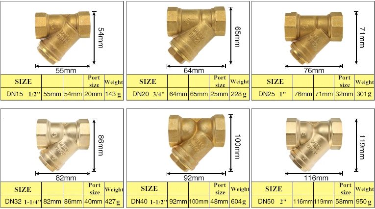 1/2 &quotDN15 BSP латунный сетчатый фильтр клапан встроенный Y Женская резьба|Клапан| |
