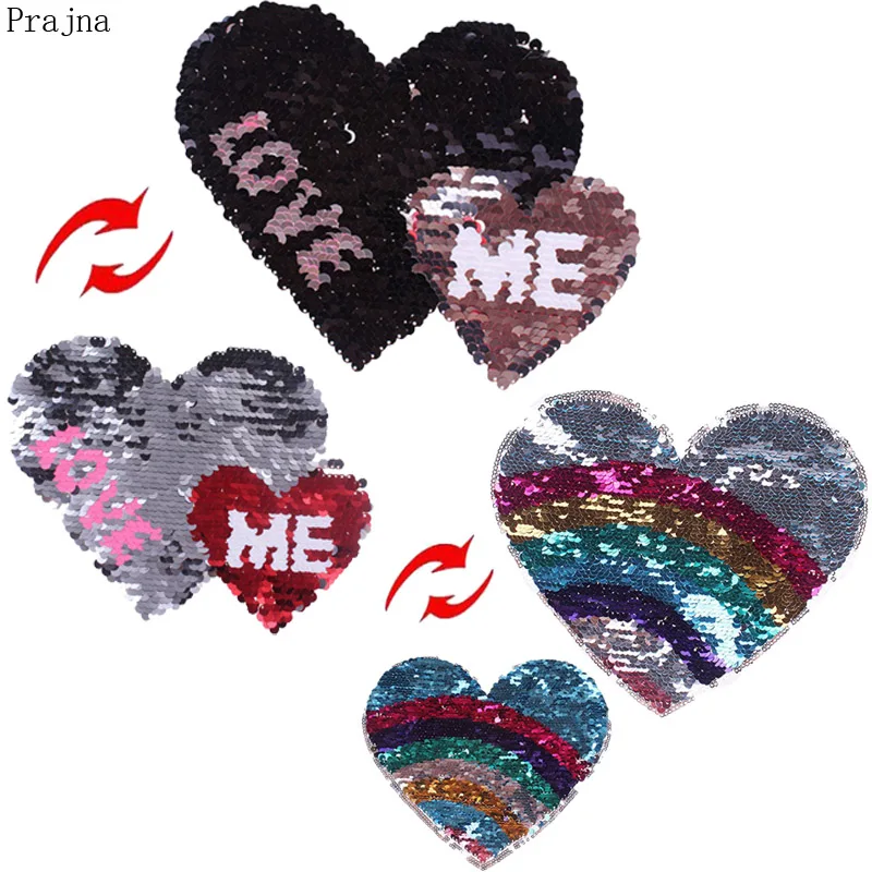 Prajna Love Heart Patch Reversible Sequin Rainbow Patch Sew On Cheap Embroidered Patches For Clothes Stripes DIY Applique Badge
Prajna Love Heart Patch Reversible Sequin Rainbow Patch Sew On Cheap Embroidered Patches For Clothes Stripes DIY Applique Badge