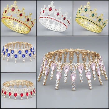 Baroque Luxury Queen King Bridal Tiaras Crown Banquet Bride Wedding Hair Jewelry Crystal Diadem Prom Round Headband Pageant
Baroque Luxury Queen King Bridal Tiaras Crown Banquet Bride Wedding Hair Jewelry Crystal Diadem Prom Round Headband Pageant