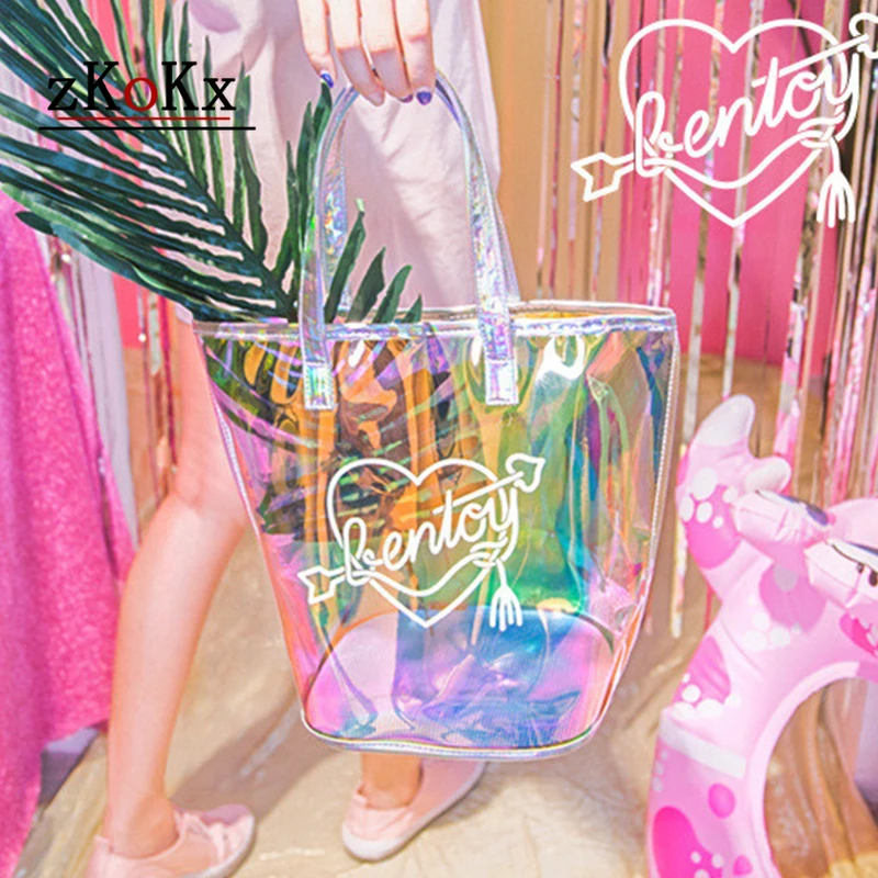Sac Transparent Femme 2018 Nouveau Laser PVC Holographic Totes Hand Bag Summer Shoulder Bag Large Capacity Shopping Handbags
Sac Transparent Femme 2018 Nouveau Laser PVC Holographic Totes Hand Bag Summer Shoulder Bag Large Capacity Shopping Handbags