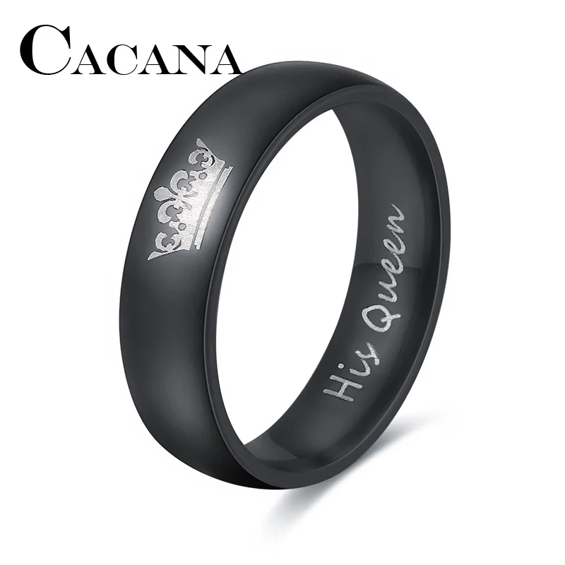 CACANA Stainless Steel Rings For Women Black Queen Circle Engagement Fashion Jewelry Rings For Male Party Wedding Bands
CACANA Stainless Steel Rings For Women Black Queen Circle Engagement Fashion Jewelry Rings For Male Party Wedding Bands