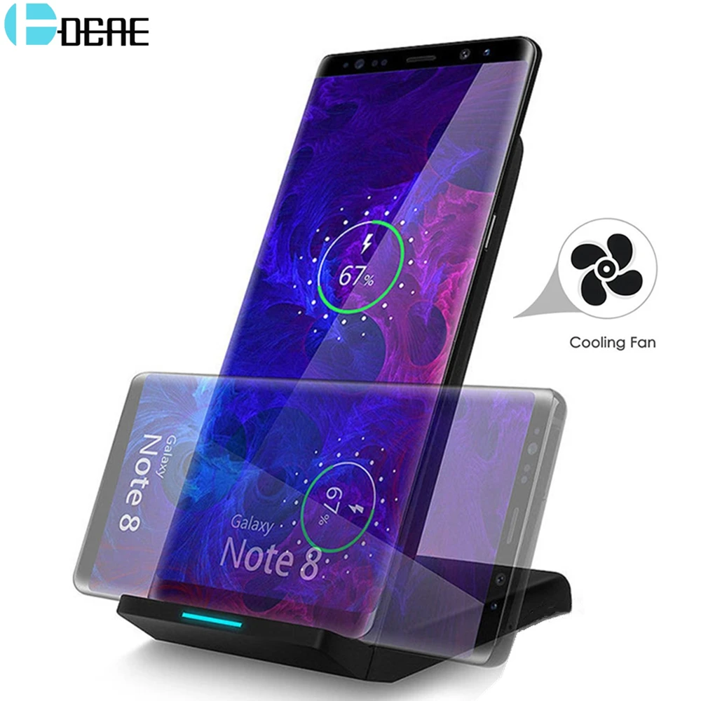 DCAE Qi Wireless Charger 10W Quick Fast Charging Holder With Cooling Fan For iPhone XS Max XR X 8 Plus For Samsung S8 S9 Stand
DCAE Qi Wireless Charger 10W Quick Fast Charging Holder With Cooling Fan For iPhone XS Max XR X 8 Plus For Samsung S8 S9 Stand